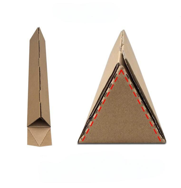 Highlights the sturdy structure of the triangle tube box for superior product protection.